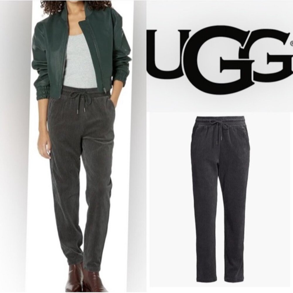UGG RTW Women M  Averey Drawstring Corduroy Pants Straight Leg silhouette Pocket